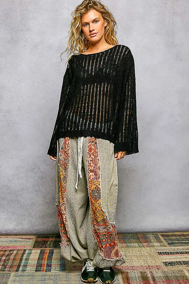Open Weave Long Sleeve Sweater