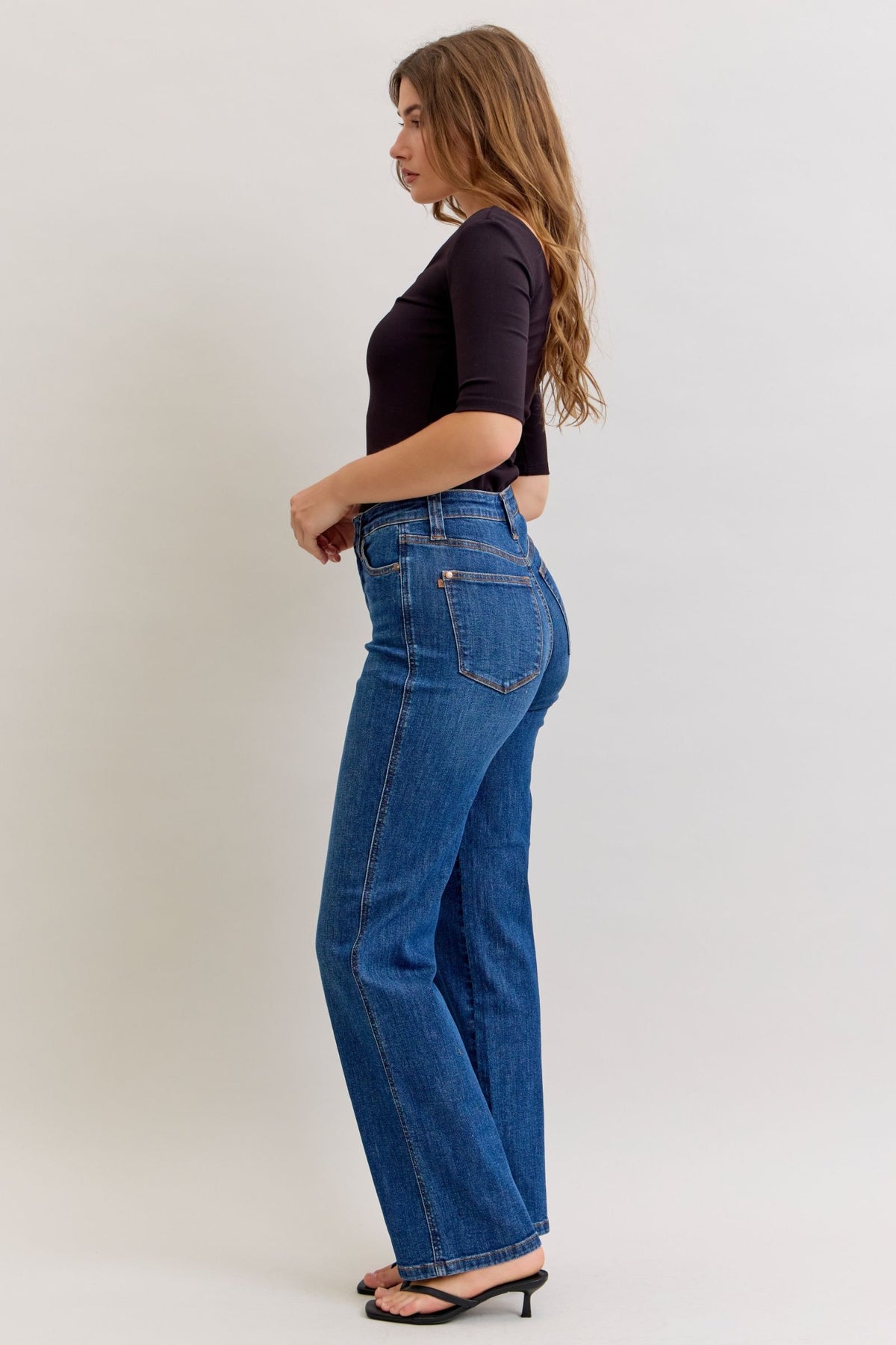 Judy Blue High Waist Dark Wash Straight Jeans
