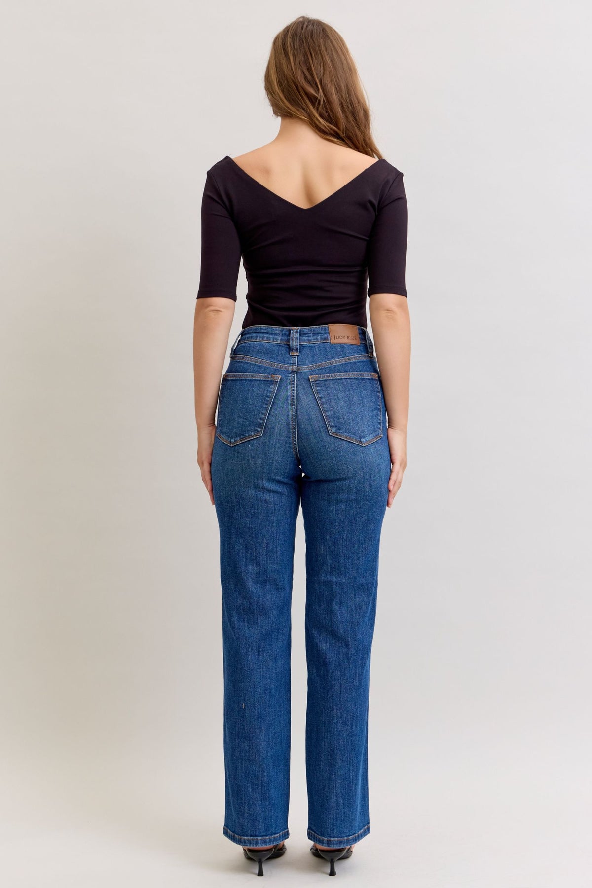 Judy Blue High Waist Dark Wash Straight Jeans