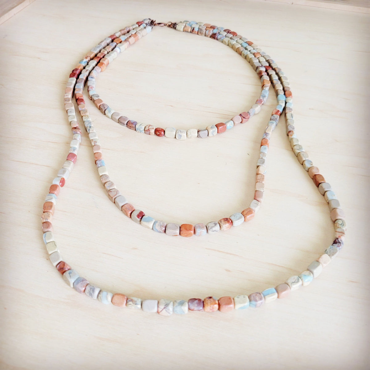 Triple Strand Western Aqua Terra Necklace