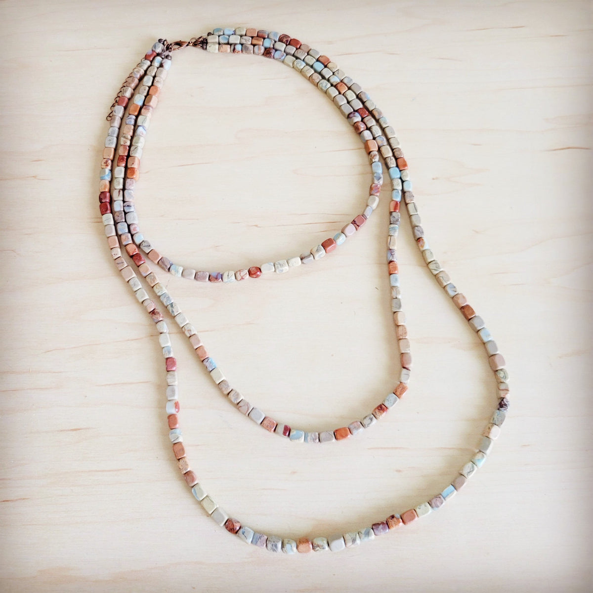 Triple Strand Western Aqua Terra Necklace