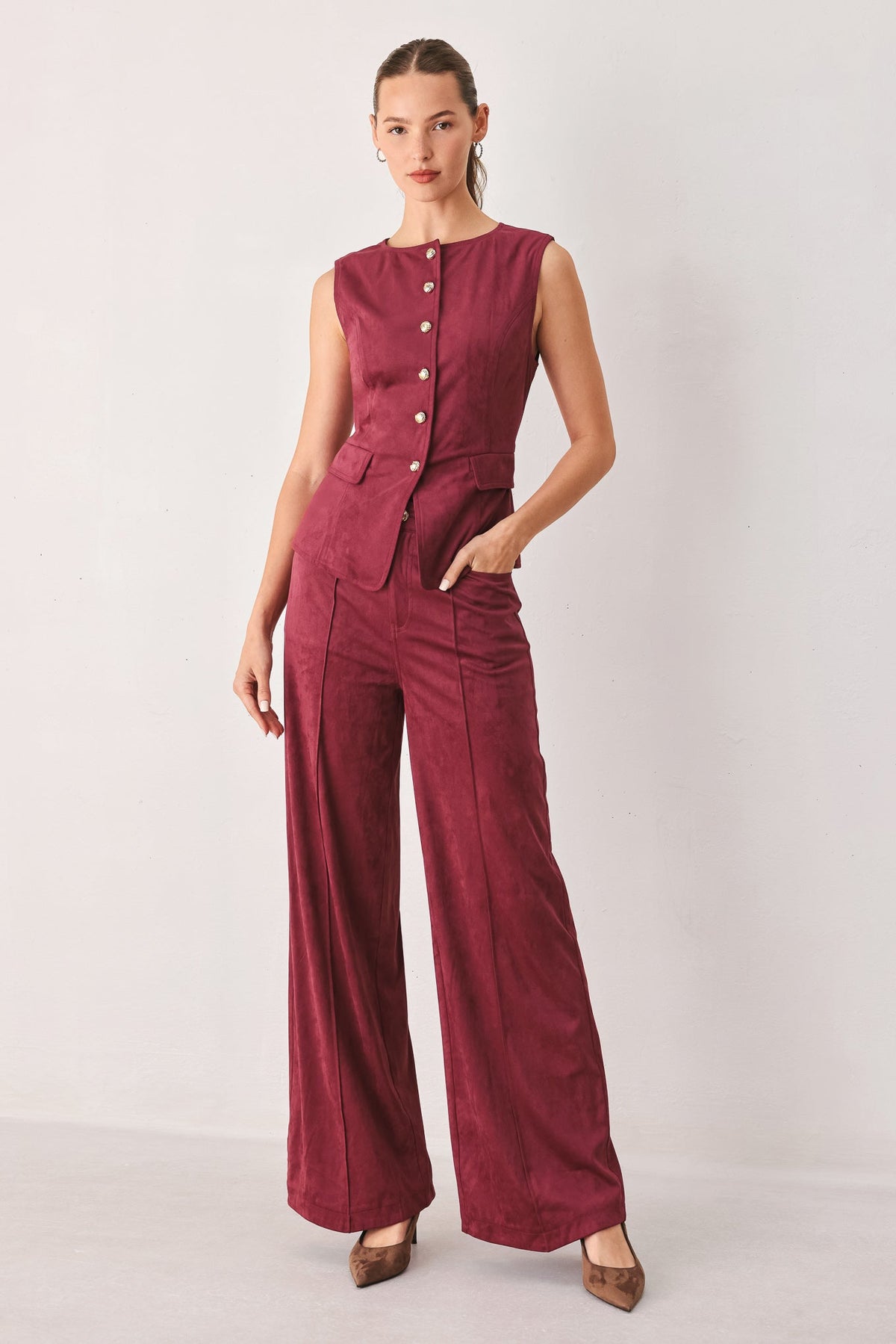 Midnight Mesa Faux Suede Pants