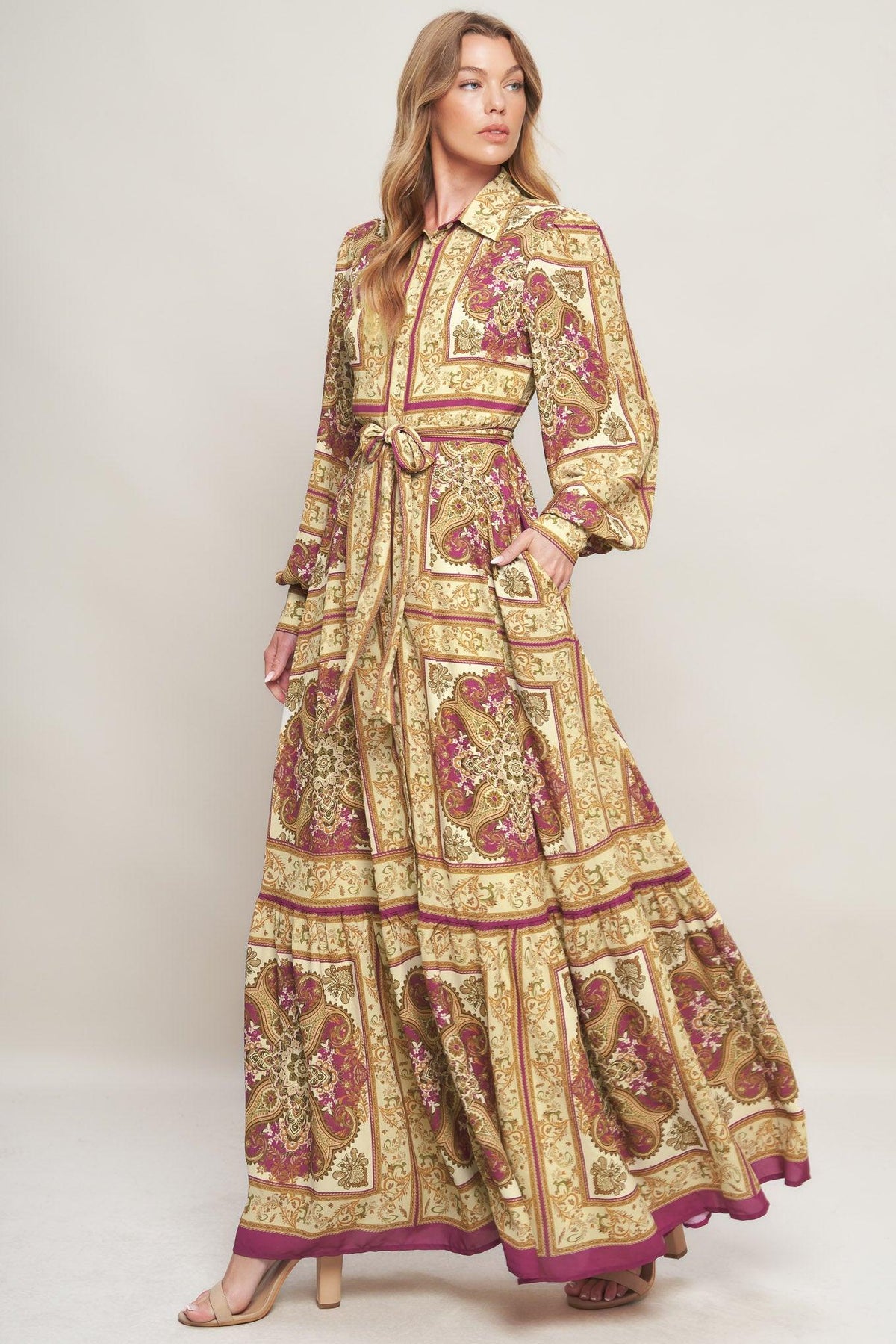 Royal Boho Woven Maxi Dress