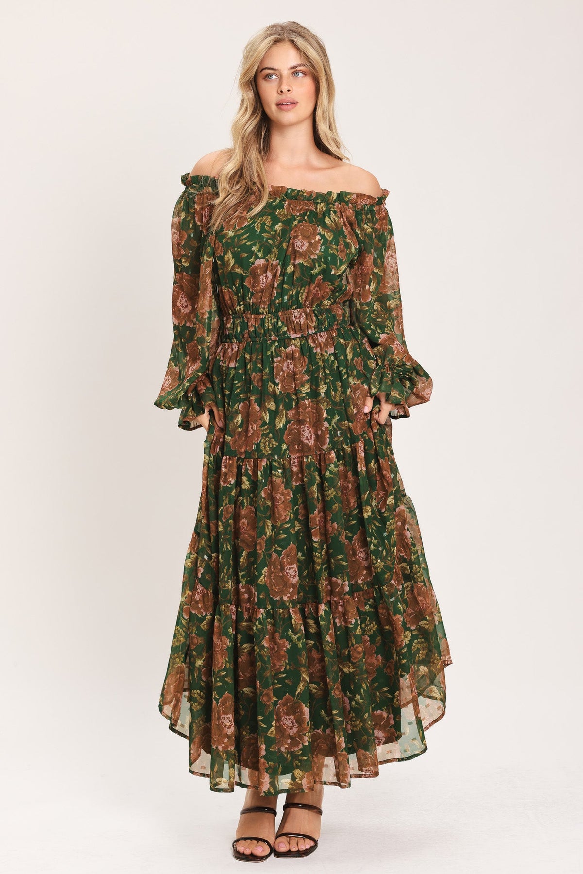 TERRACOTTA TRAIL WOVEN MIDI DRESS