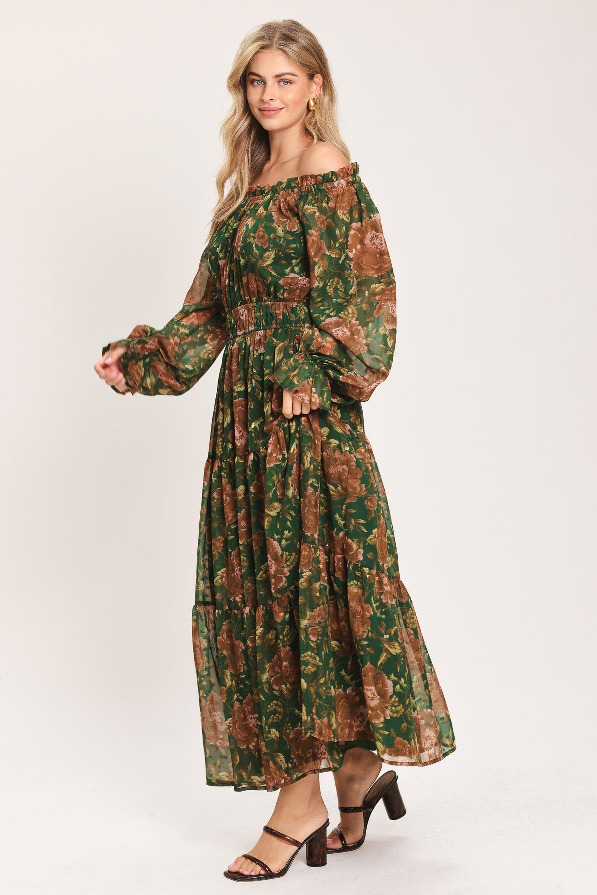 TERRACOTTA TRAIL WOVEN MIDI DRESS