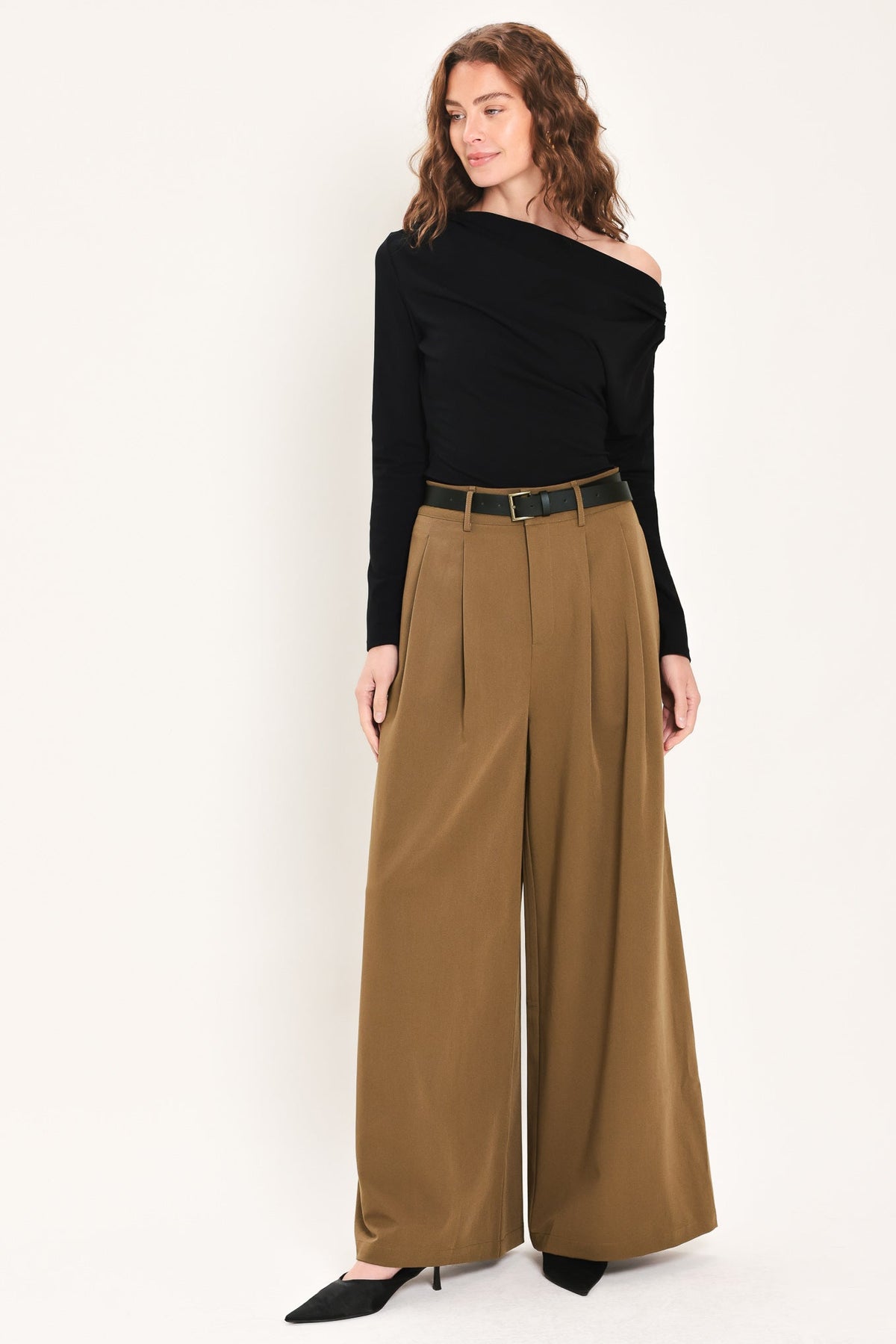 City Cinch Belted Wide Leg Pants