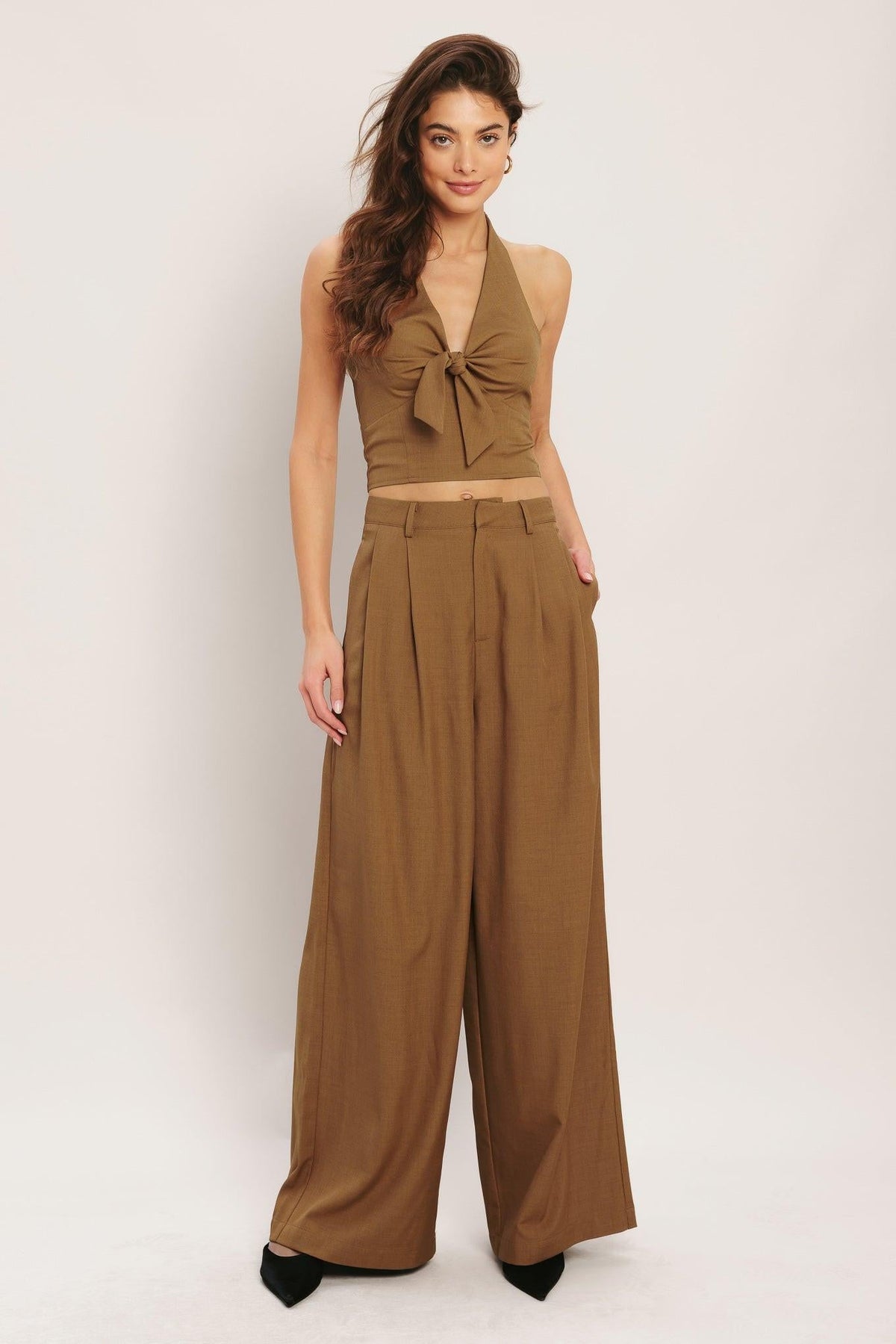 Umber Flow Wide-Leg Pants