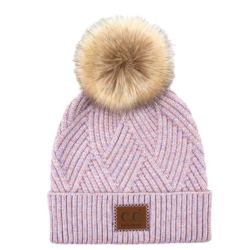 C.C Heather Beanie with Suede Patch