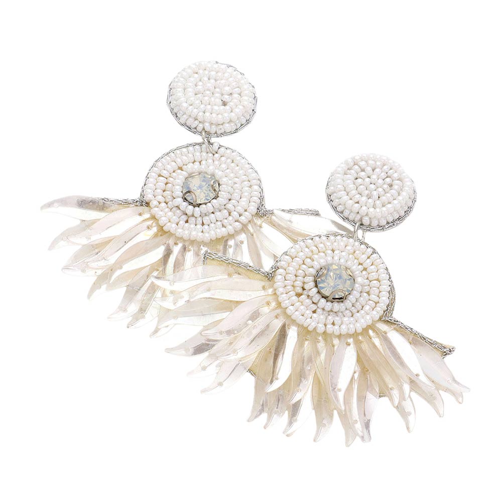 Seed Bead Boho Fringe Earrings