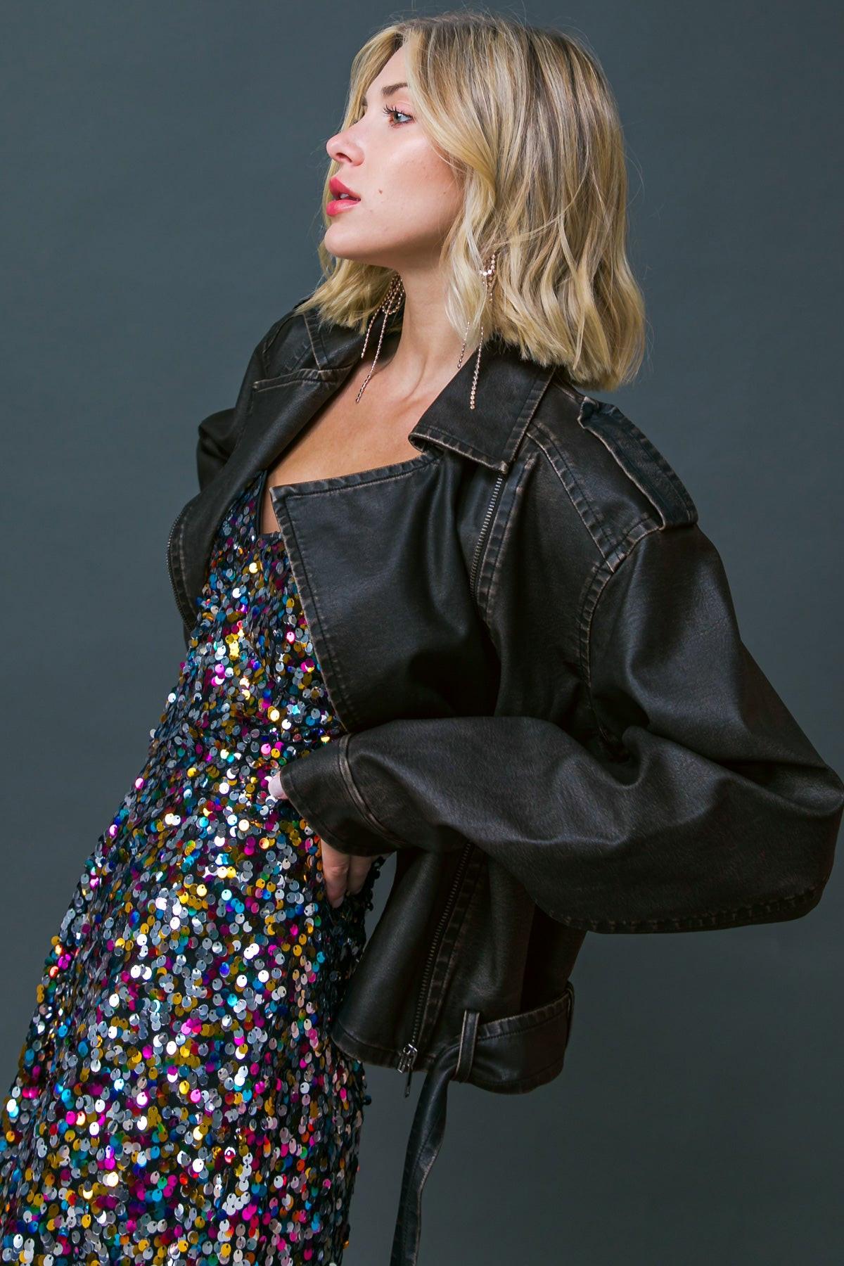 On My Way Up Faux Moto Jacket