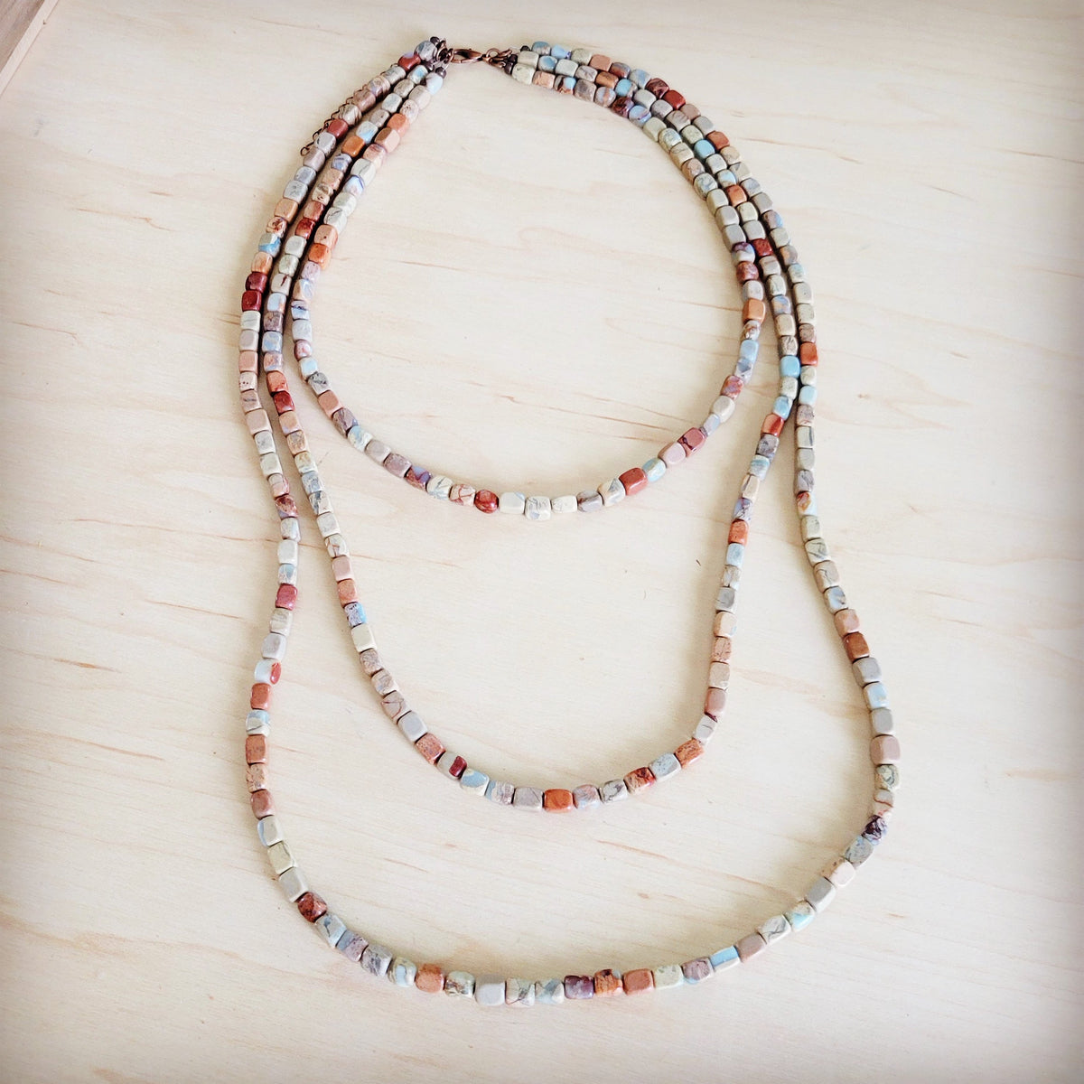 Triple Strand Western Aqua Terra Necklace