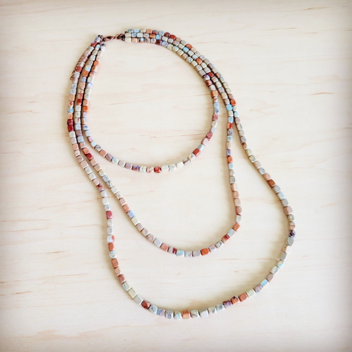 Triple Strand Western Aqua Terra Necklace