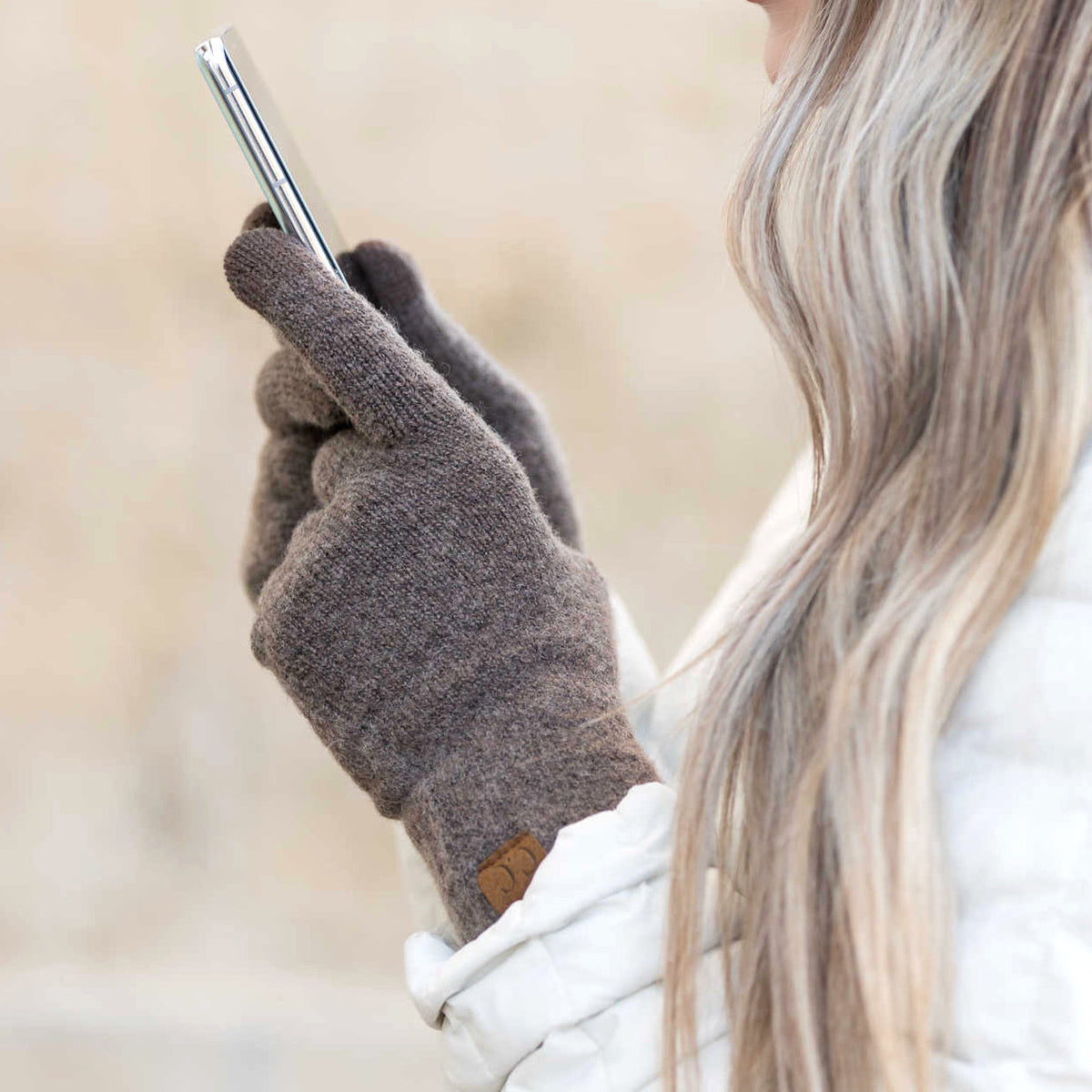 C.C Cashmere Blend Touchscreen Gloves