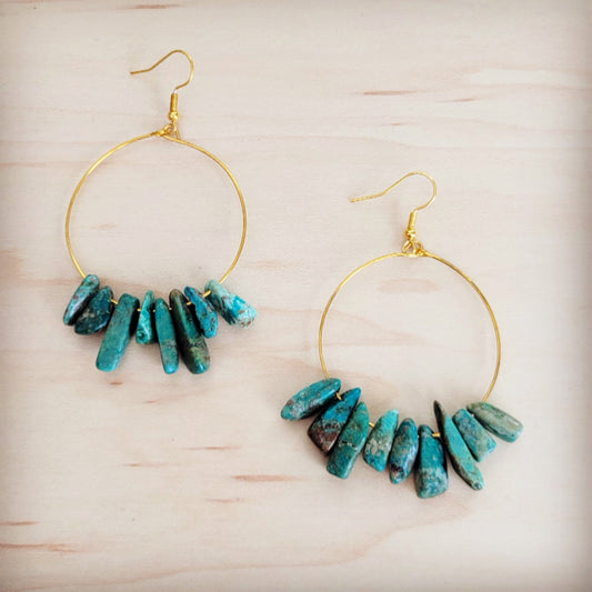 Stacked Turquoise Beaded Hoop Earrings