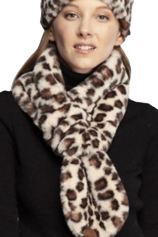 C.C Leopard Faux Fur Scarf