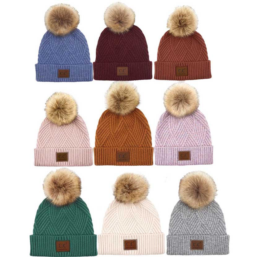 C.C Heather Beanie with Suede Patch