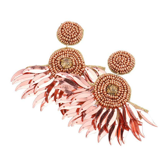 Seed Bead Boho Fringe Earrings