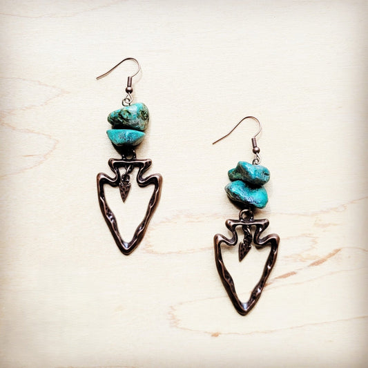 Copper Arrow Turquoise Earrings