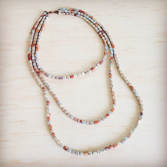 Triple Strand Western Aqua Terra Necklace