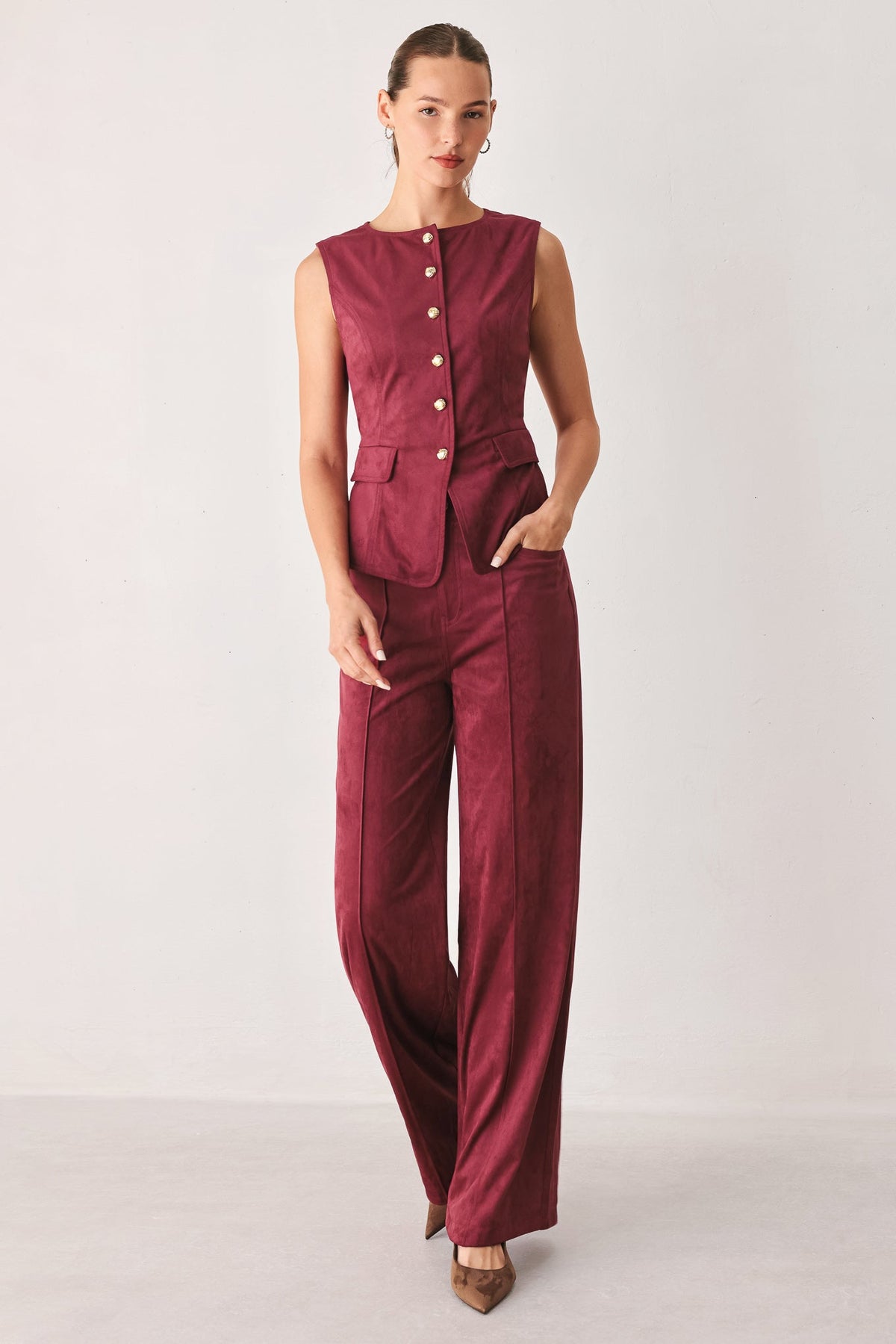 Midnight Mesa Faux Suede Pants