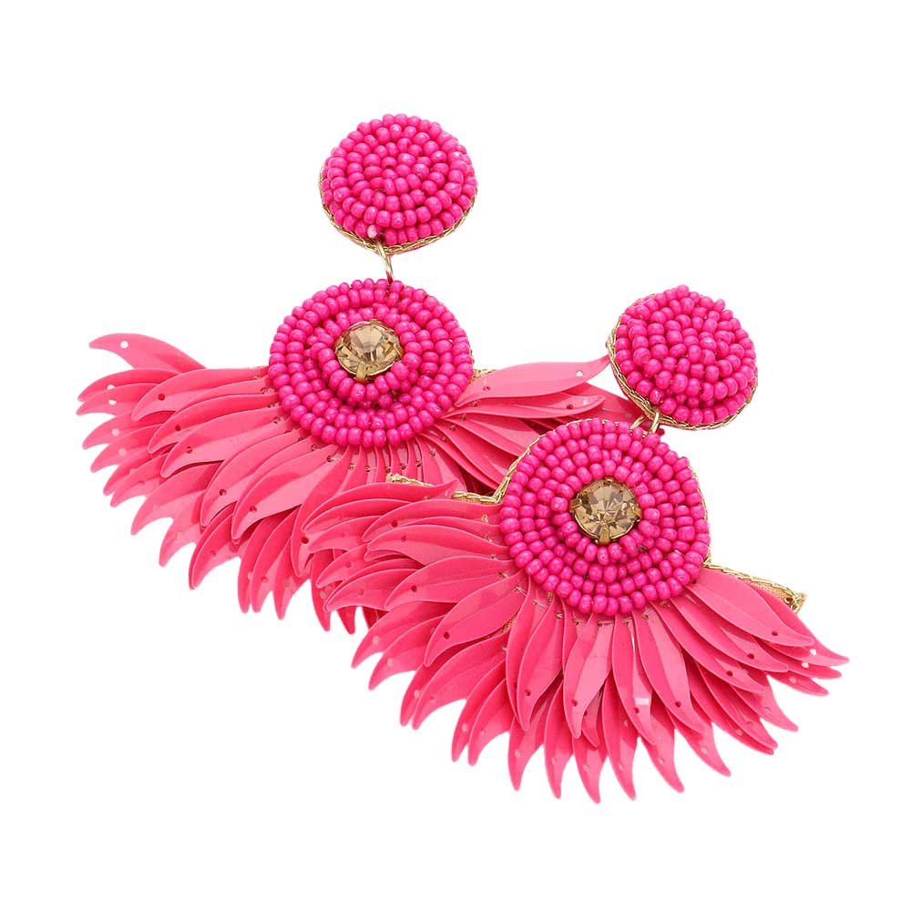 Seed Bead Boho Fringe Earrings