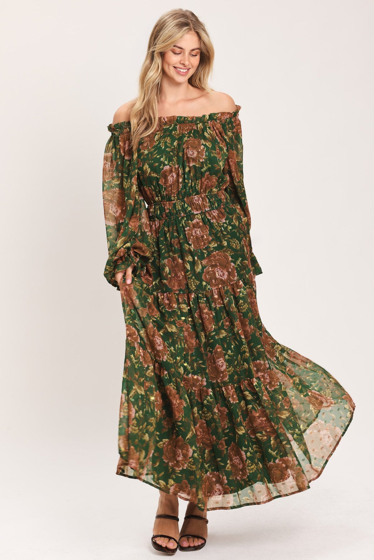 TERRACOTTA TRAIL WOVEN MIDI DRESS