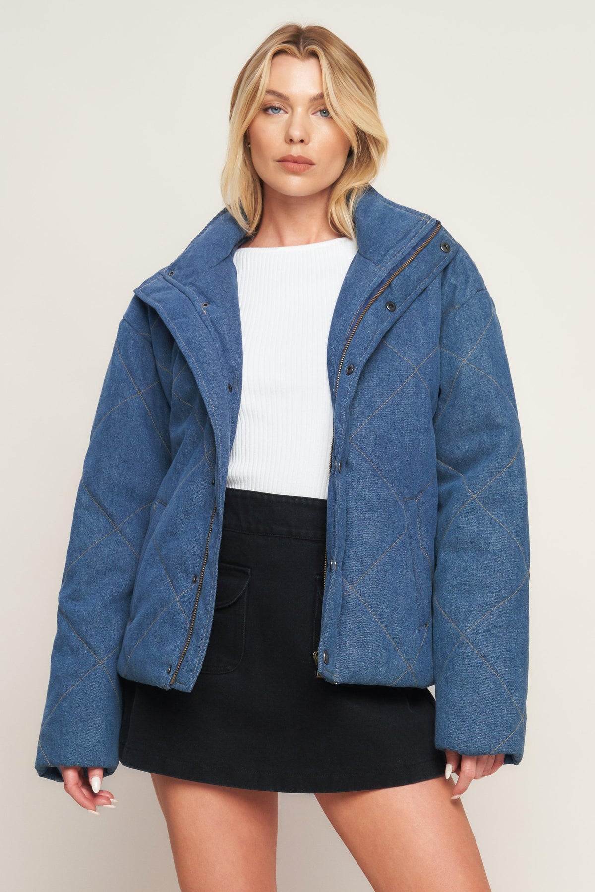 Quilted Denim Jacket