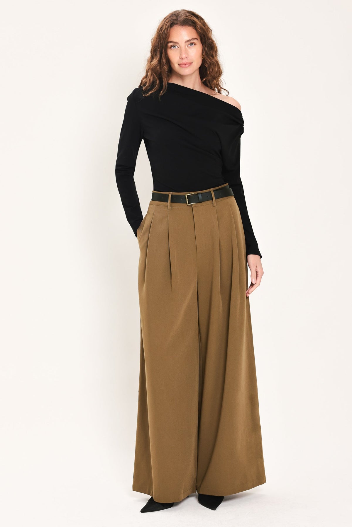 City Cinch Belted Wide Leg Pants