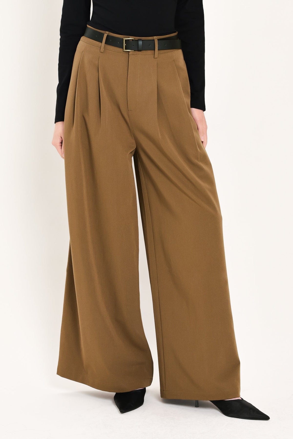 City Cinch Belted Wide Leg Pants