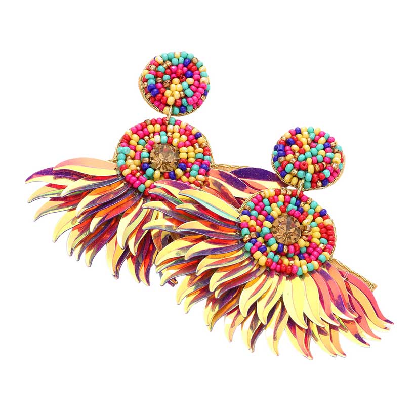 Seed Bead Boho Fringe Earrings