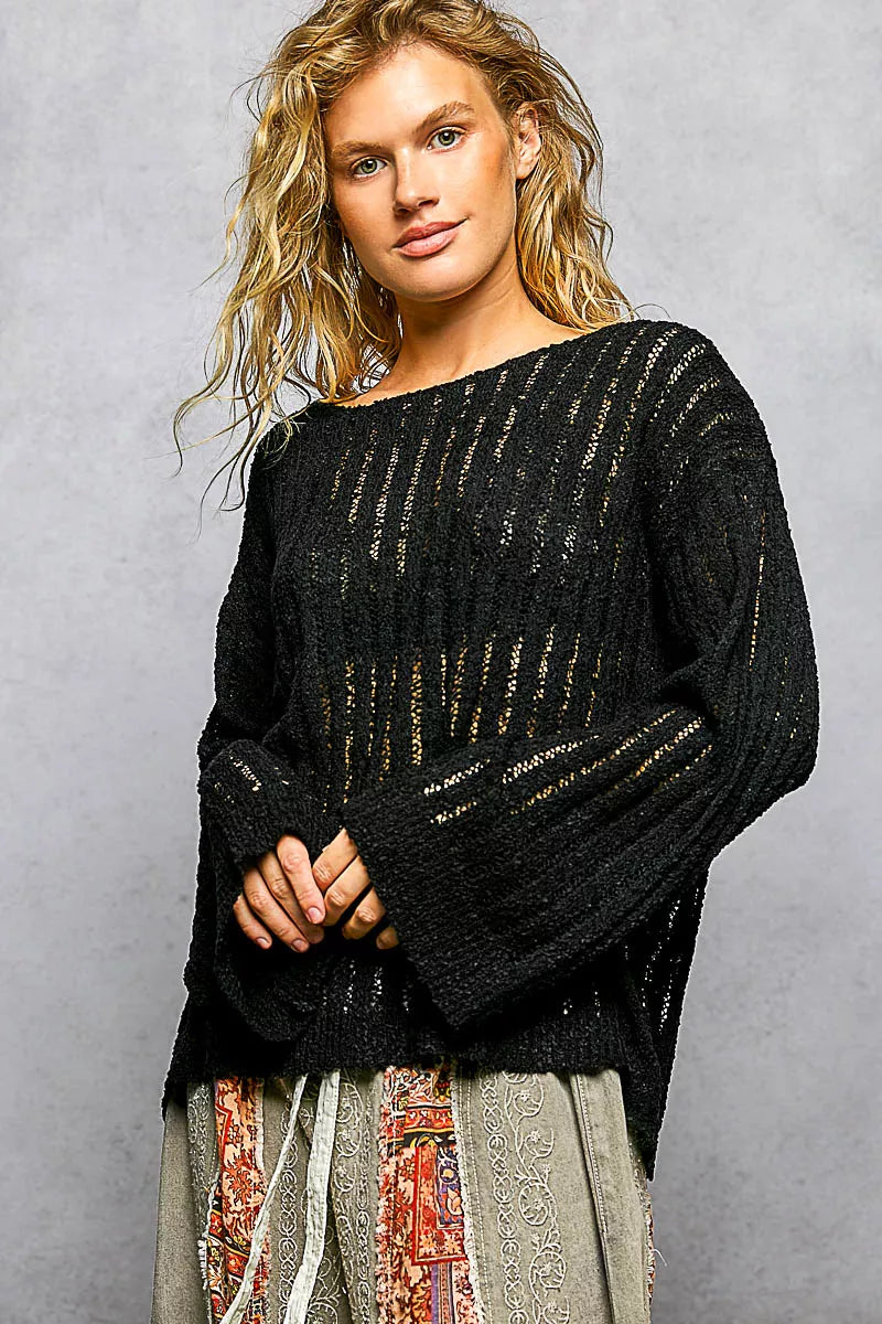 Open Weave Long Sleeve Sweater