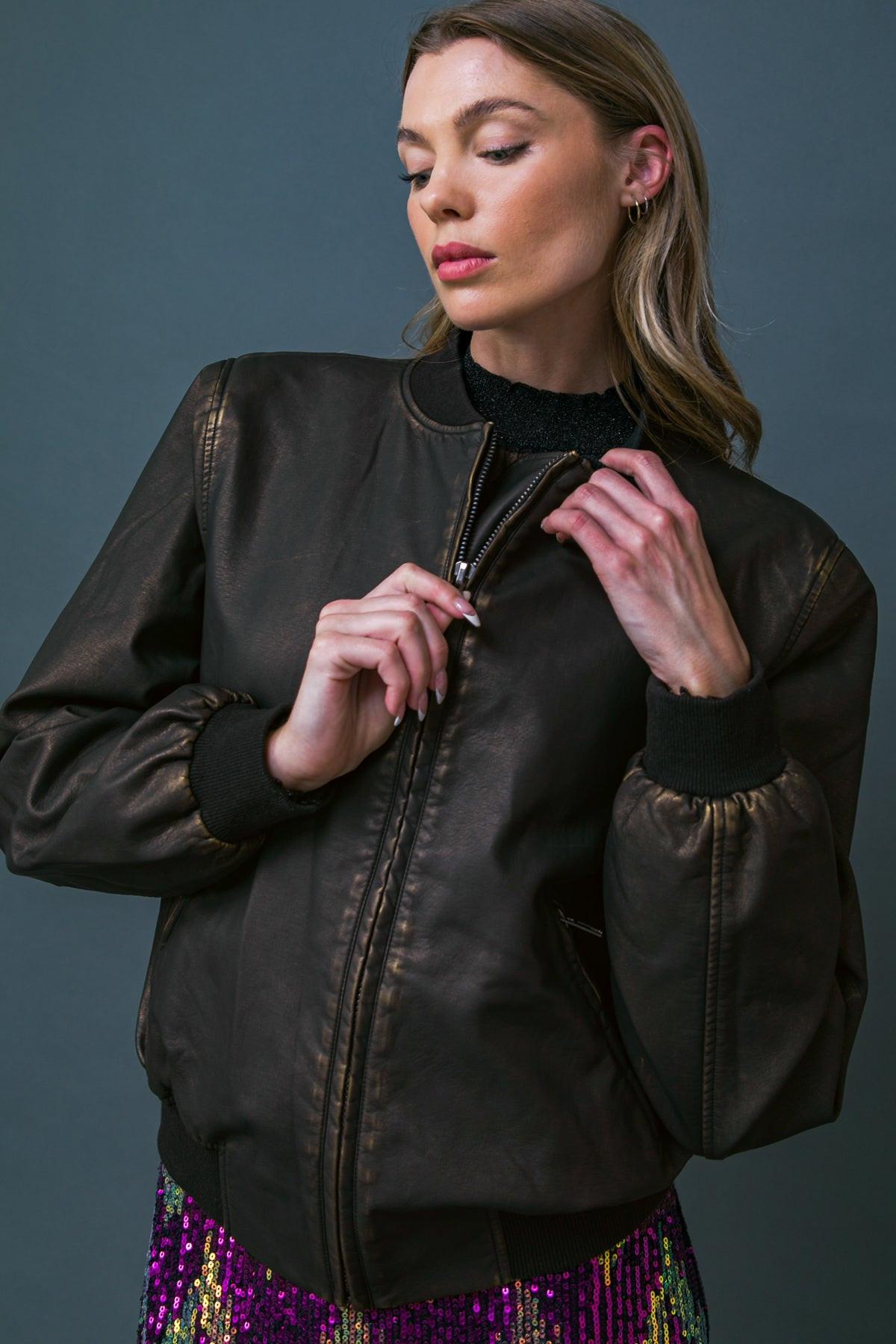 My Greatest Joy Faux Leather Jacket